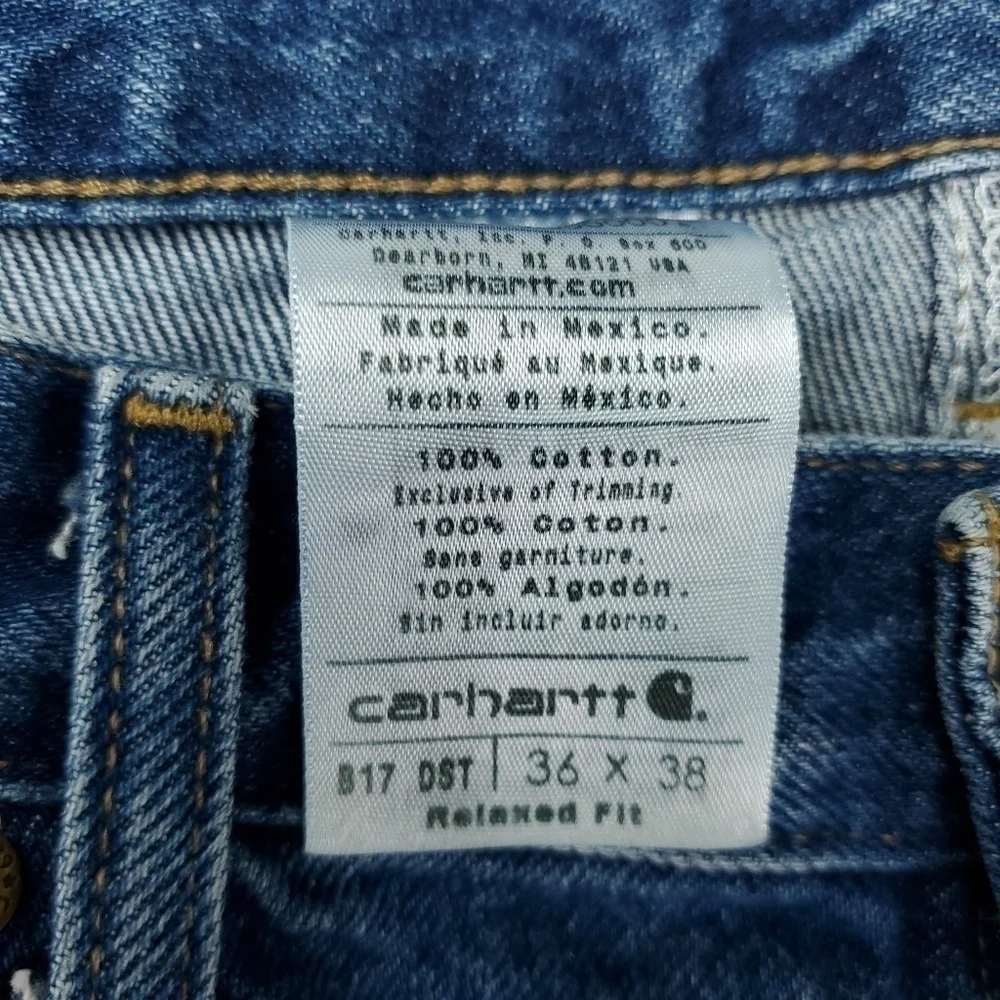 New Carhartt Relaxed Fit Blue Jean Denim 36 / 38